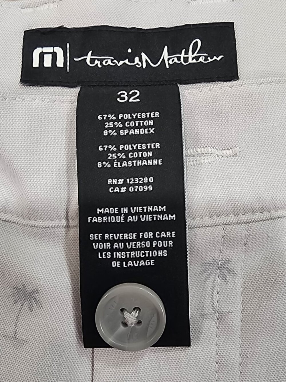 Travis Mathew Golf Shorts Men's 32 Gray Performance Resort Palm Tree Casual - Picture 2 of 8